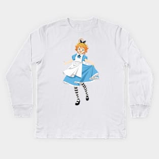 Emma in Wonderland Kids Long Sleeve T-Shirt